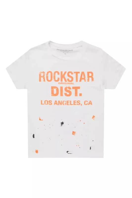 Boys Scottie White/Orange Graphic T-Shirt sold by Rockstar Original