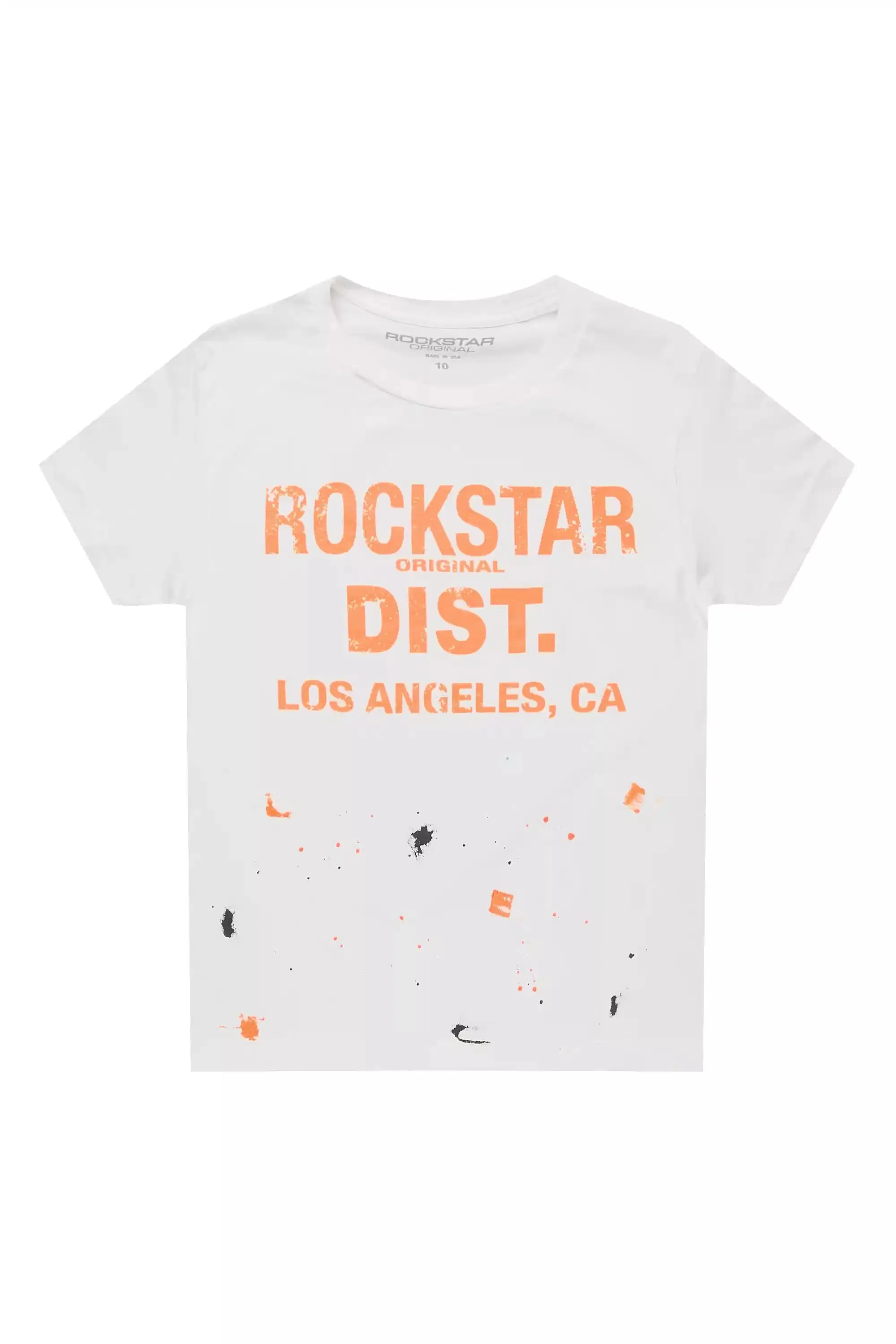 Boys Scottie White/Orange Graphic T-Shirt sold by Rockstar Original