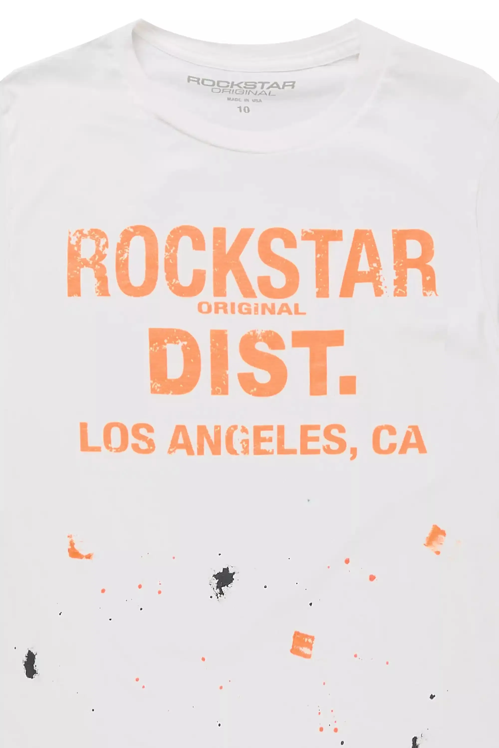Boys Scottie White/Orange Graphic T-Shirt sold by Rockstar Original product image thumbnail 2