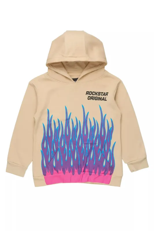 Boys Roeland Beige/Lavender Graphic Hoodie sold by Rockstar Original