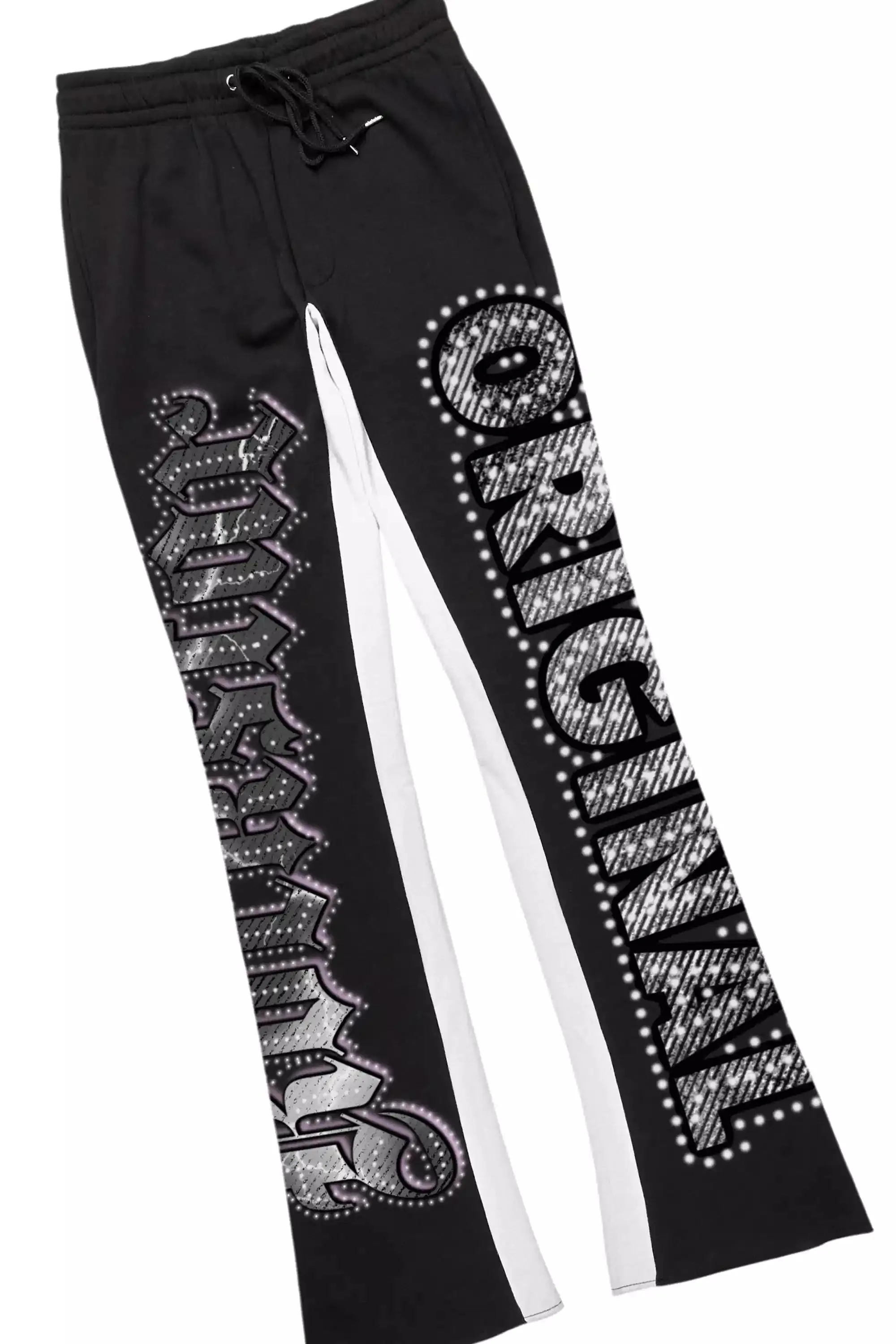 Bixner Black/Multi Hoodie/Baggy Stacked Track Pant Set sold by Rockstar Original product image thumbnail 3