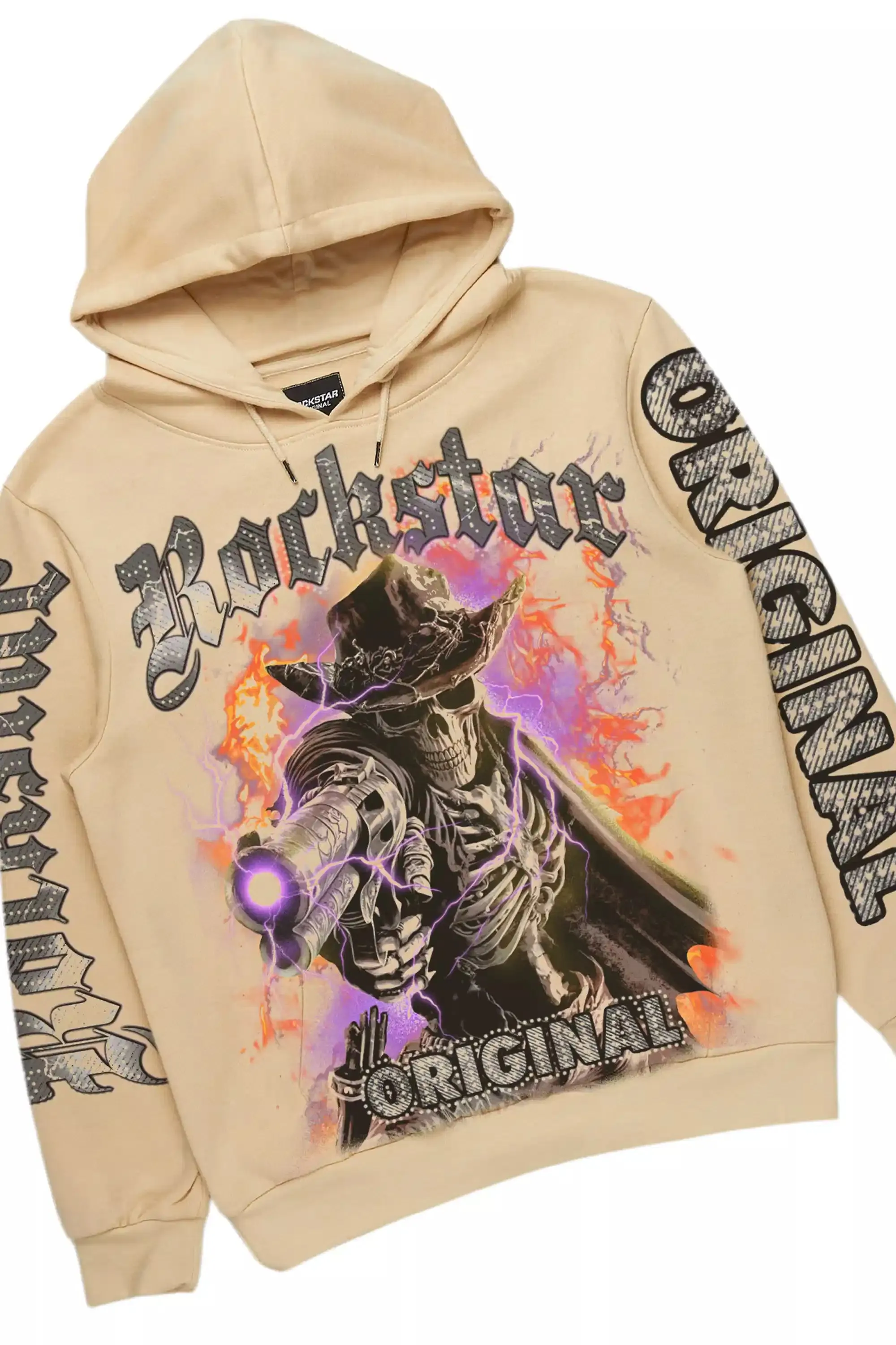 Bixner Beige/Black Hoodie/Baggy Stacked Track Pant Set sold by Rockstar Original product image thumbnail 2