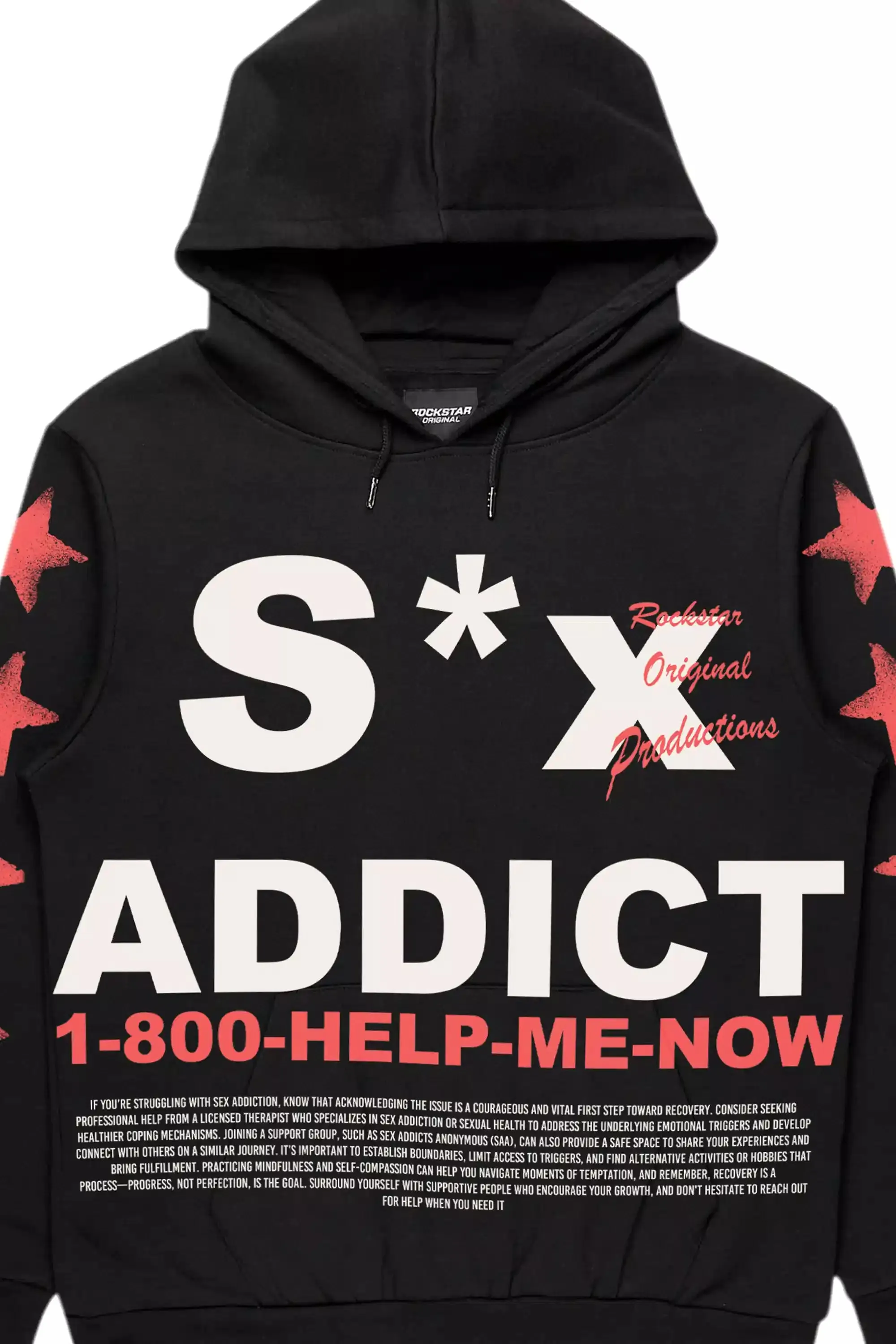Addict Black/Red Graphic Hoodie sold by Rockstar Original product image thumbnail 2
