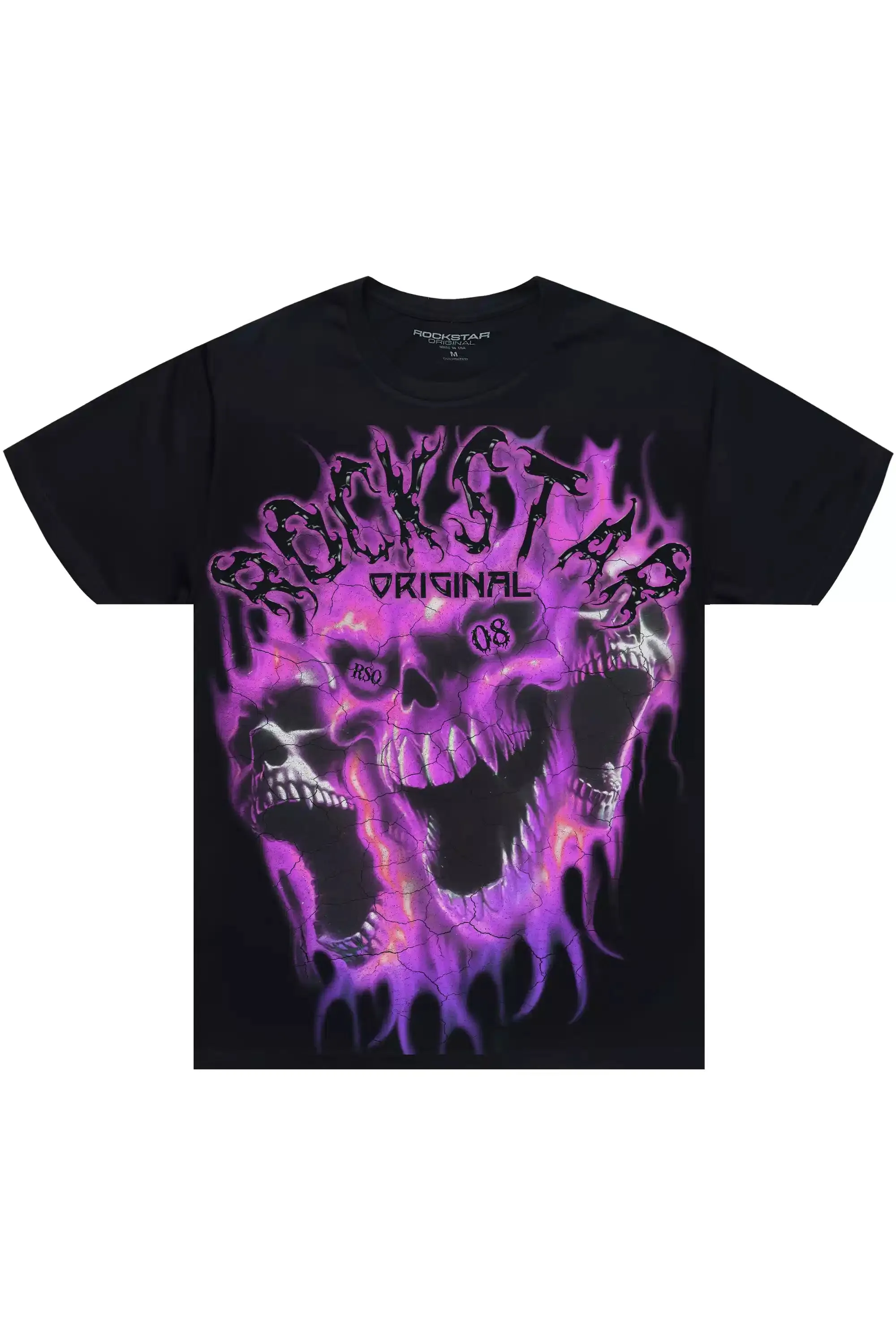 Lucen Black/Purple Oversized Graphic T-Shirt sold by Rockstar Original