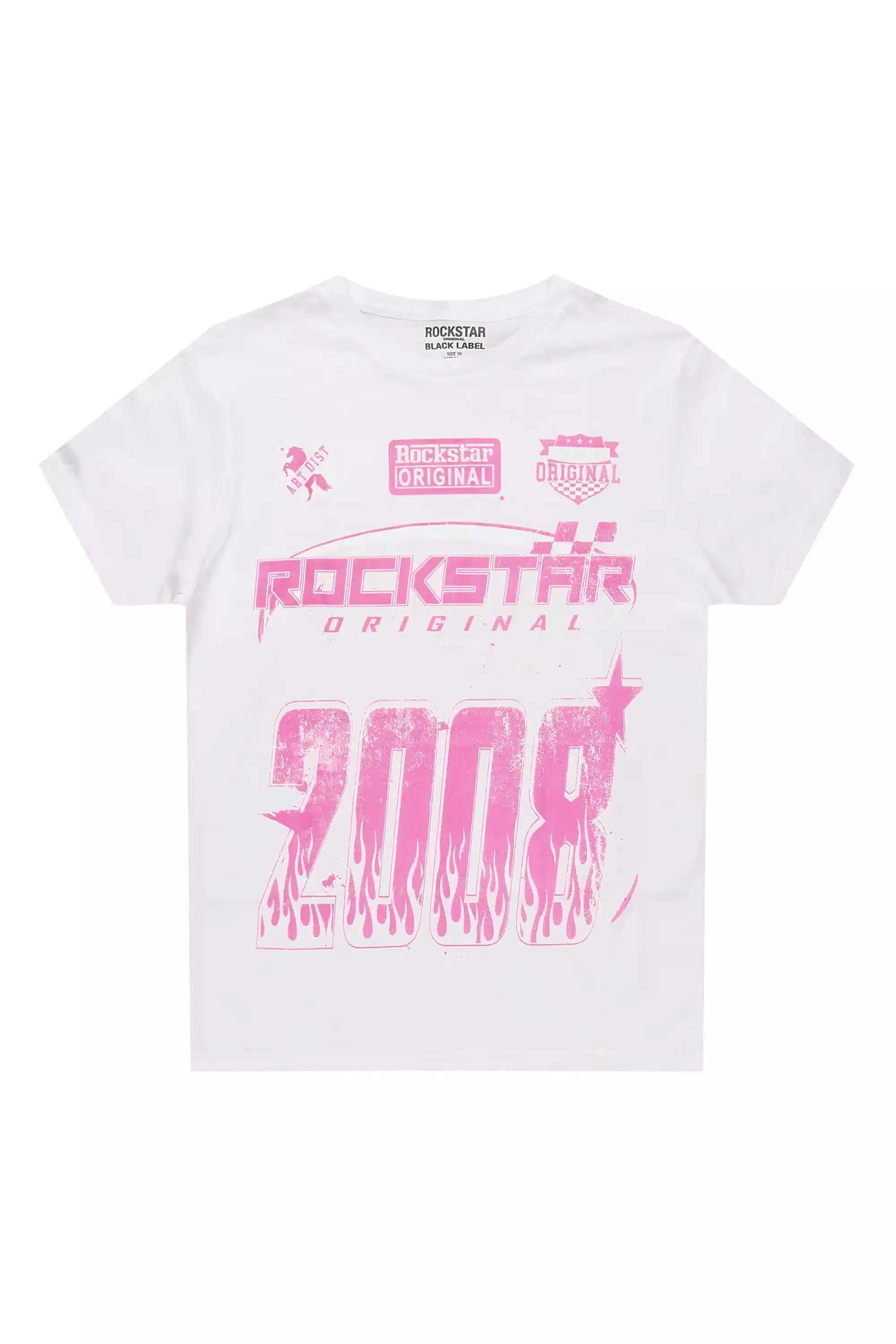 Girls Esha White/Pink Graphic T-Shirt sold by Rockstar Original