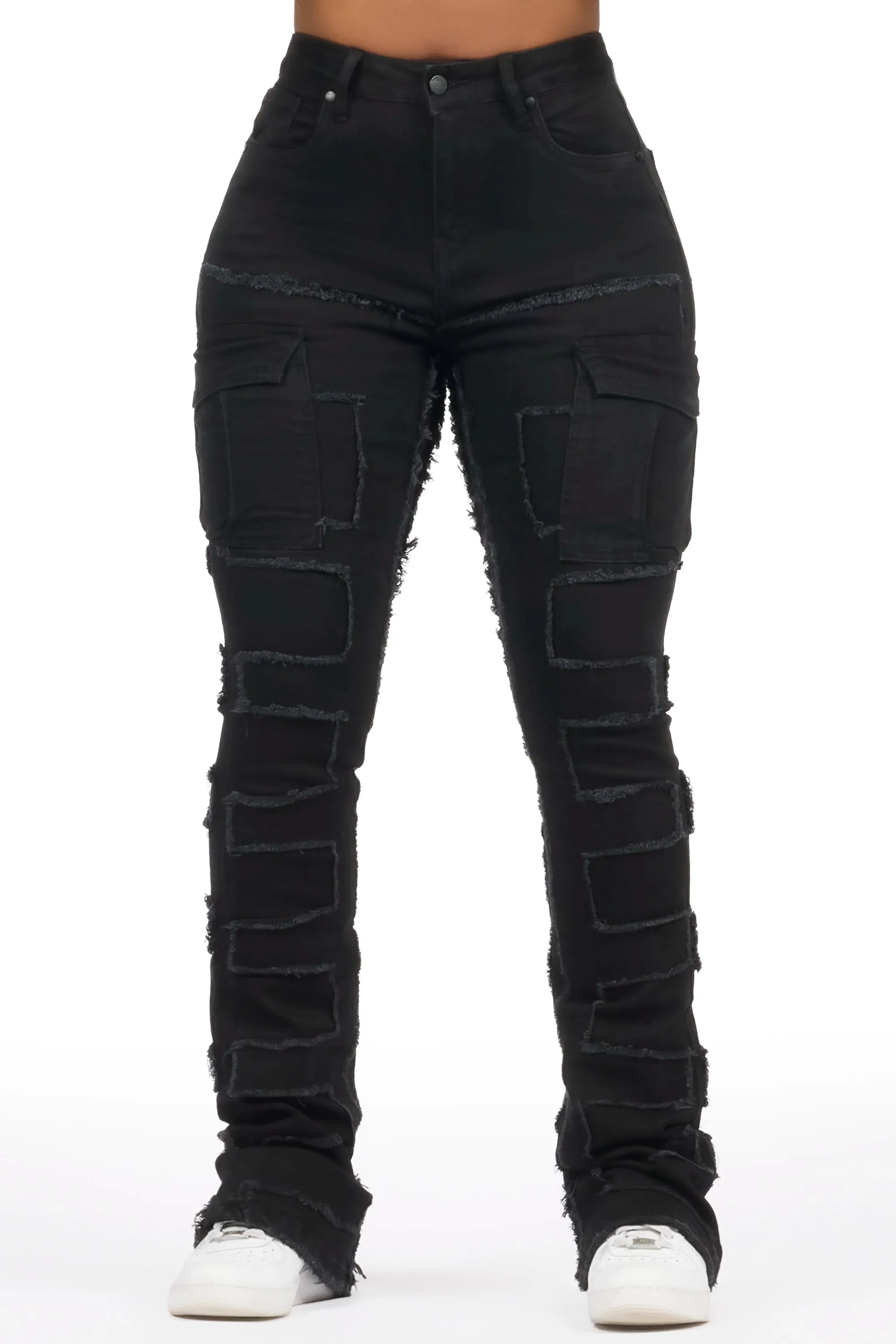 Ramia Black Stacked Flare Jean sold by Rockstar Original product image thumbnail 3
