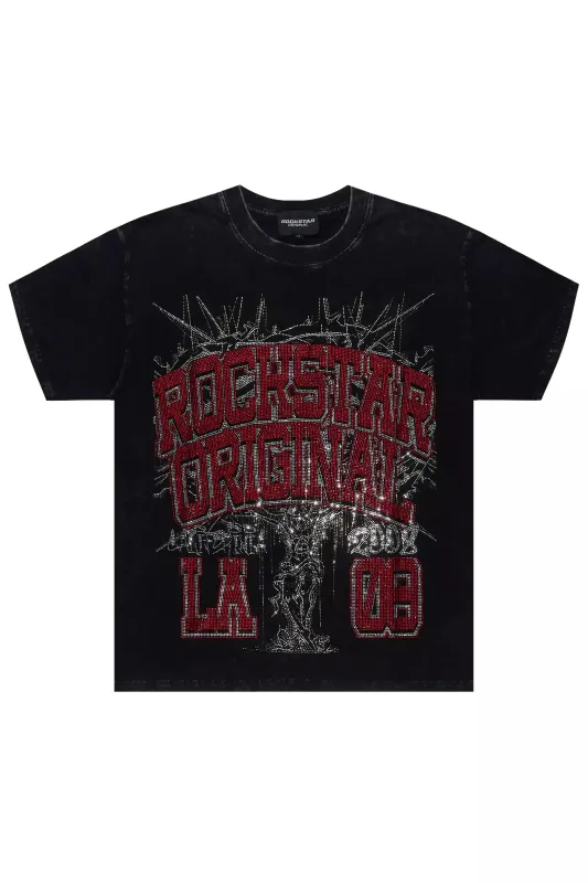 Iesha Black Rhinestone T-Shirt sold by Rockstar Original