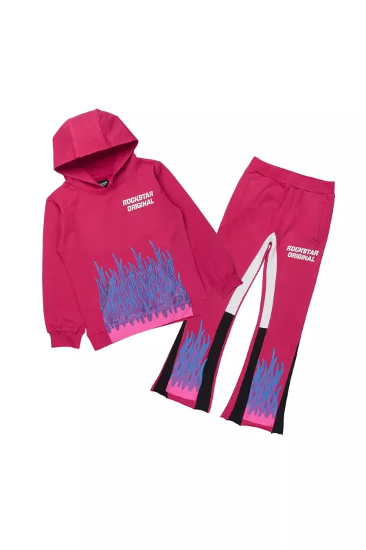 Girls Roen Fuchsia/Lavender Stacked Flare Track Set sold by Rockstar Original
