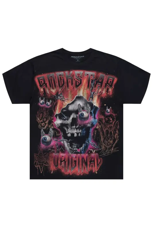 Styx Black/Red Oversized Graphic T-Shirt sold by Rockstar Original