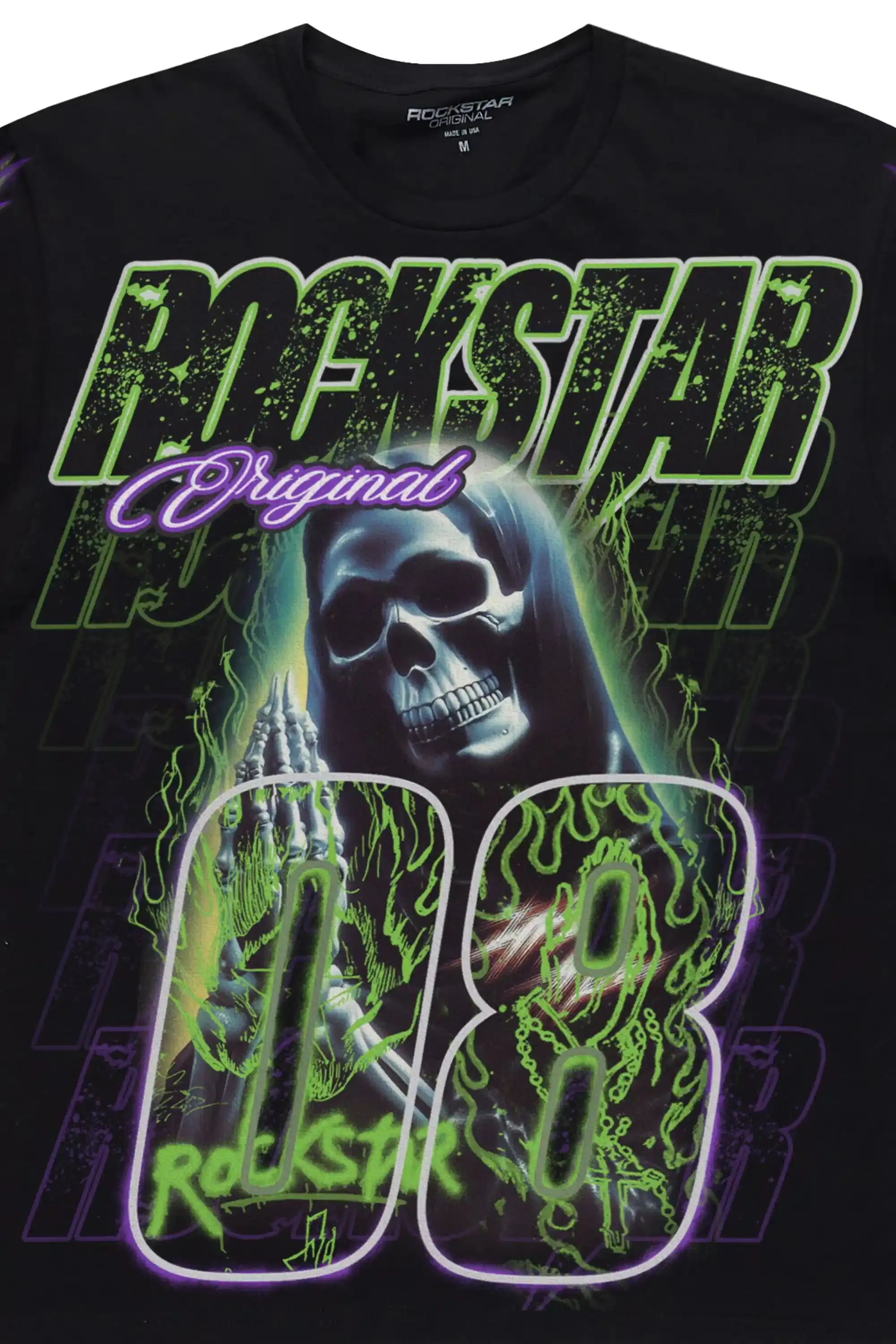 Latachie Black/Green Graphic Short Sleeve Tee sold by Rockstar Original product image thumbnail 2