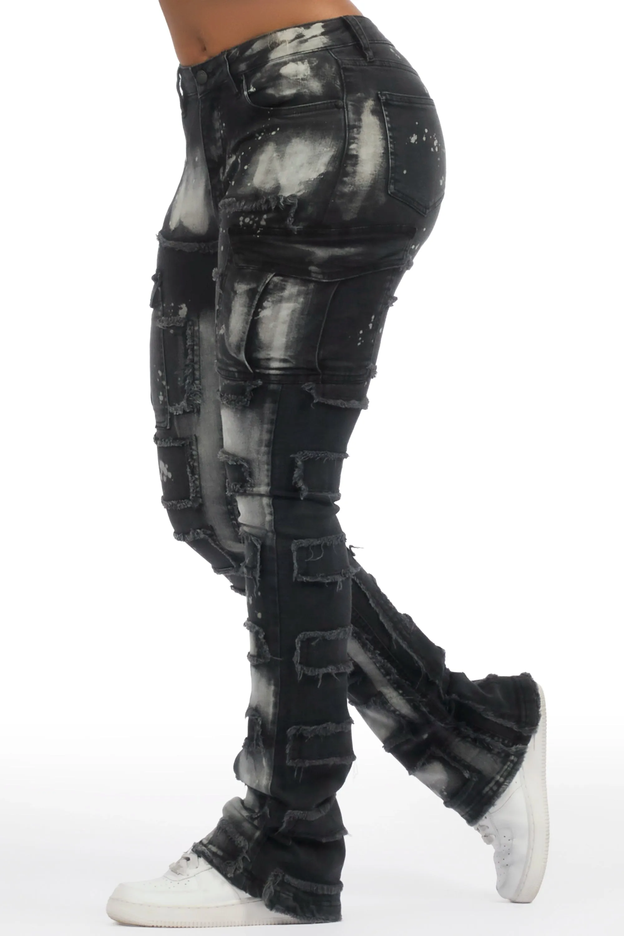 Ramia Black Bleach Stacked Flare Jean sold by Rockstar Original product image thumbnail 5