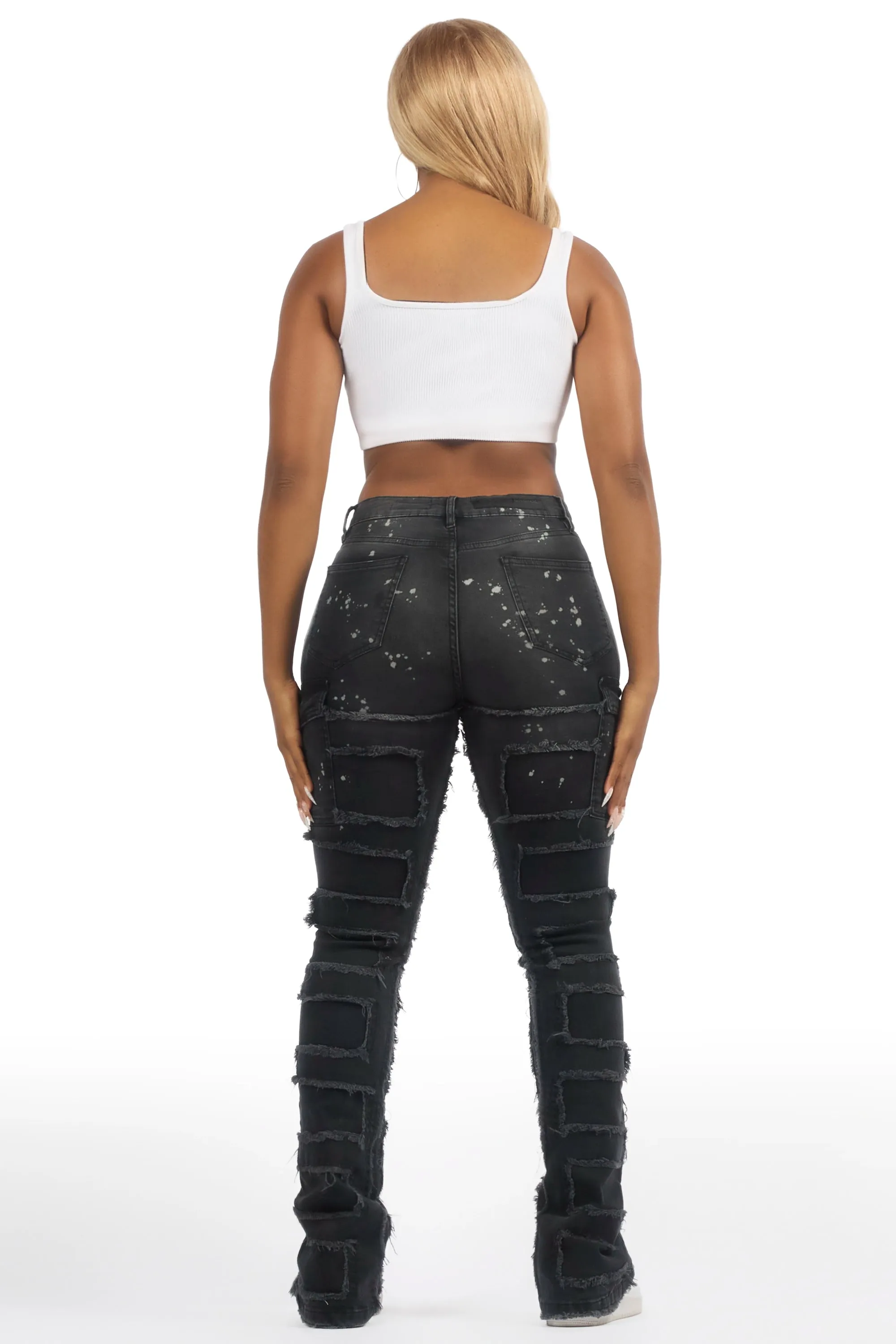 Ramia Black Bleach Stacked Flare Jean sold by Rockstar Original product image thumbnail 3
