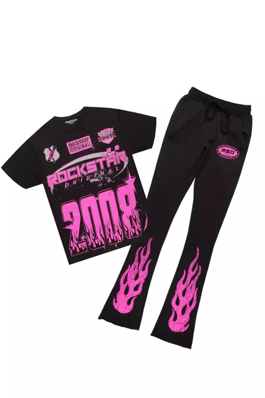 Esha Black/Pink T-Shirt Trackset sold by Rockstar Original