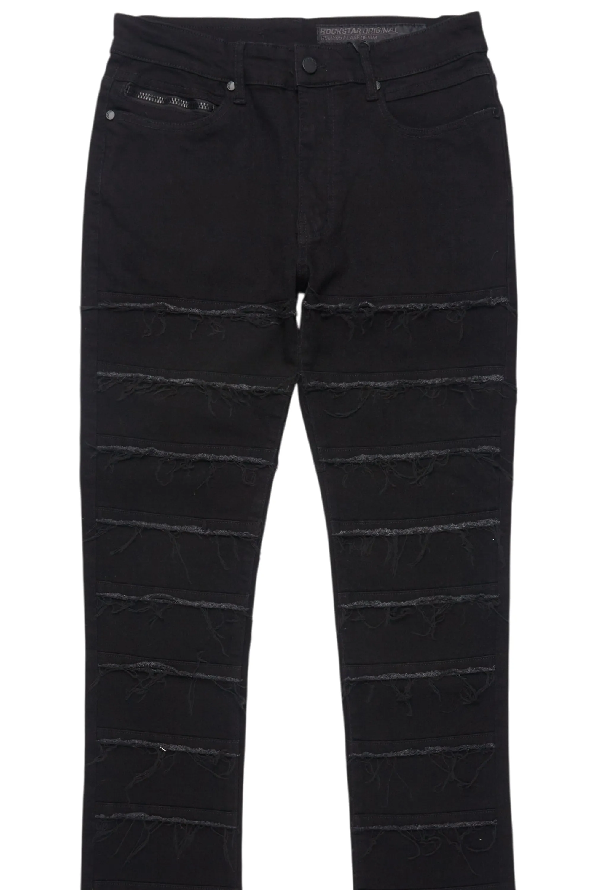 Waylon Jet Black Stacked Flare Jean sold by Rockstar Original product image thumbnail 3