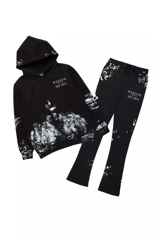Filip Black Hoodie/Stacked Pant Track Set sold by Rockstar Original