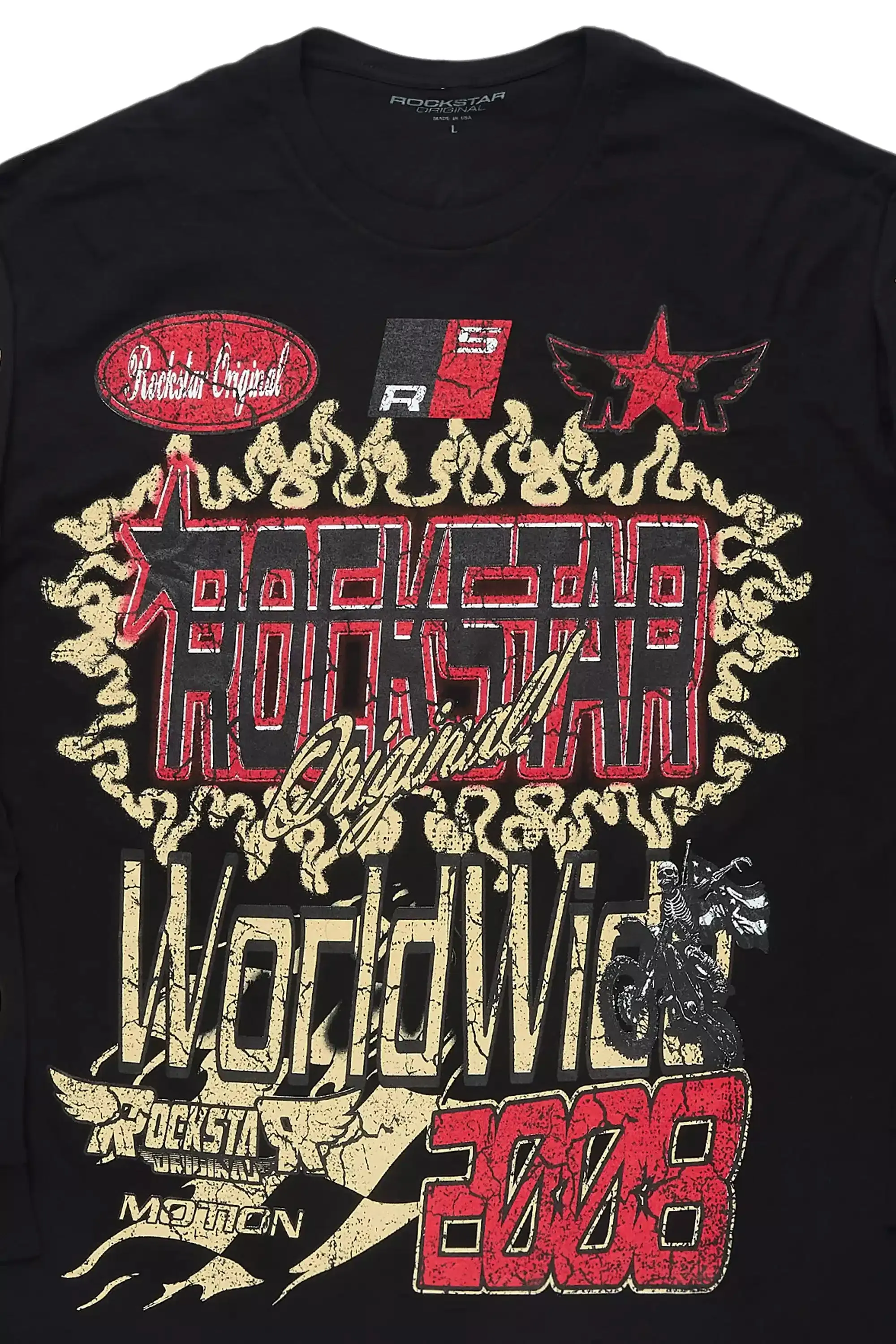 Deangelo Black/Red Long Sleeve Graphic T-Shirt sold by Rockstar Original product image thumbnail 2