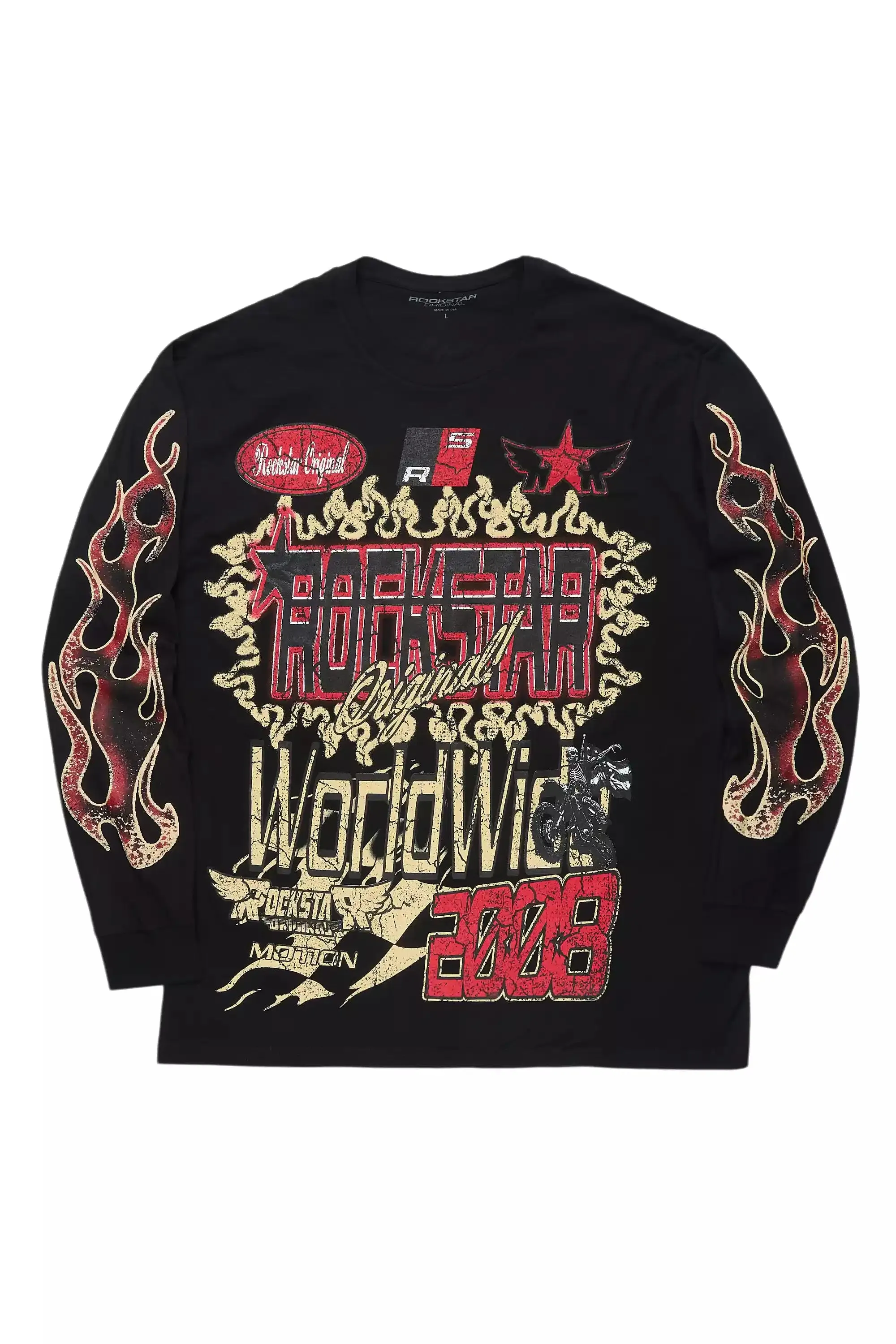 Deangelo Black/Red Long Sleeve Graphic T-Shirt sold by Rockstar Original