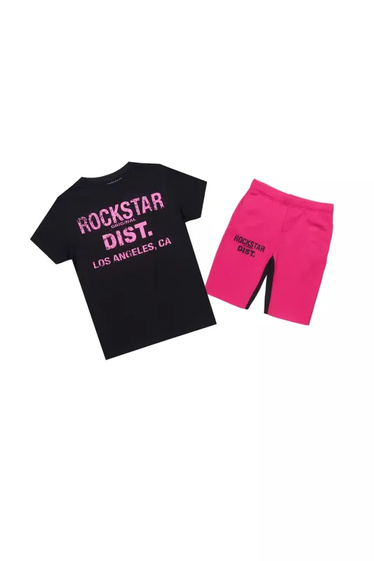 Girls Janny Black/Fuchsia T-Shirt/Short Set sold by Rockstar Original