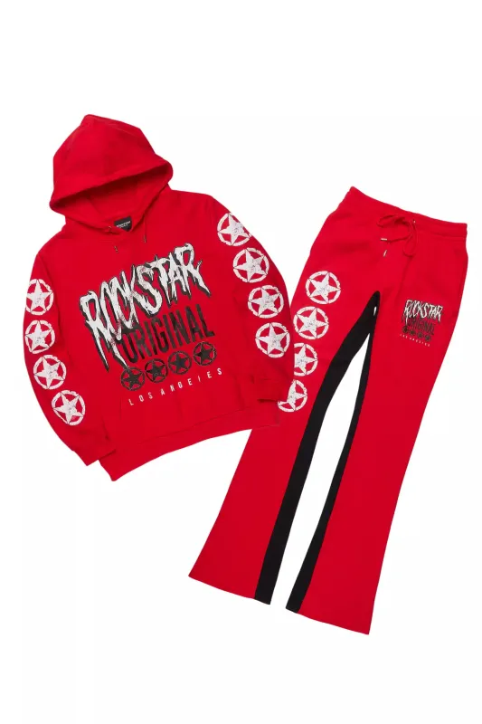 Wizzurd Red/Black Hoodie/Baggy Stacked Track Set sold by Rockstar Original