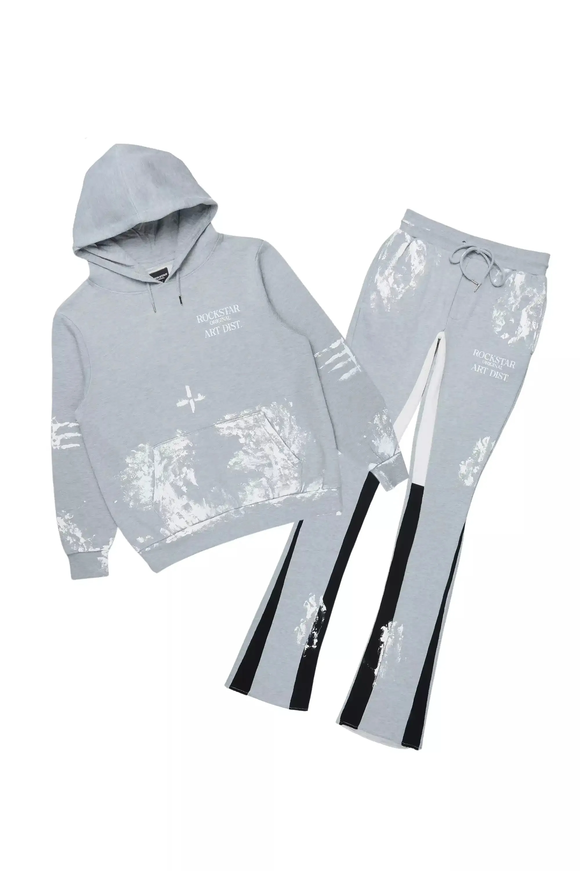 Filip Heather Grey Hoodie/Stacked Pant Track Set sold by Rockstar Original