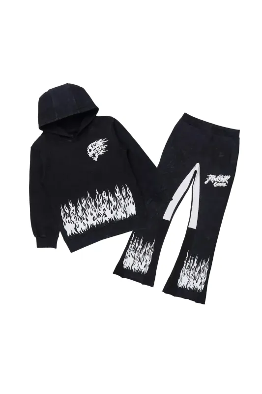 Boys Bubble Vintage Black/White Stacked Flare Track Set sold by Rockstar Original