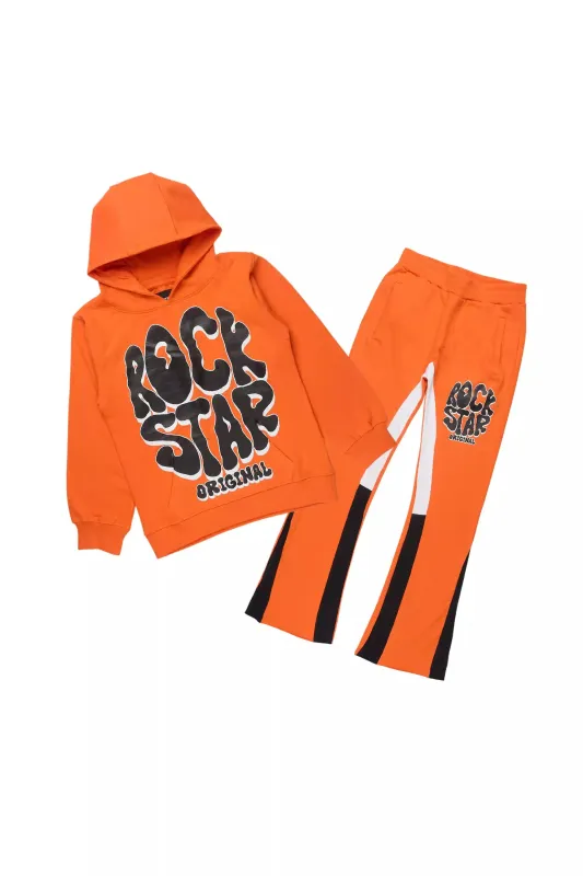 Boys Warblen Orange/Black Stacked Flare Track Set sold by Rockstar Original