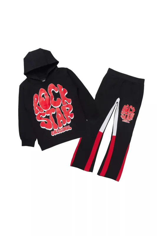 Boys Warblen Black/Red Stacked Flare Track Set sold by Rockstar Original