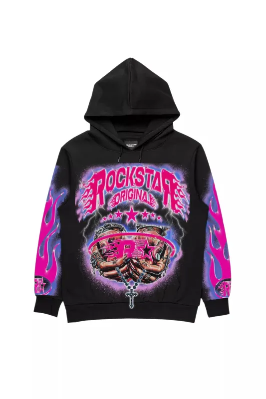 Cairo Black/Fuchsia Graphic Hoodie sold by Rockstar Original