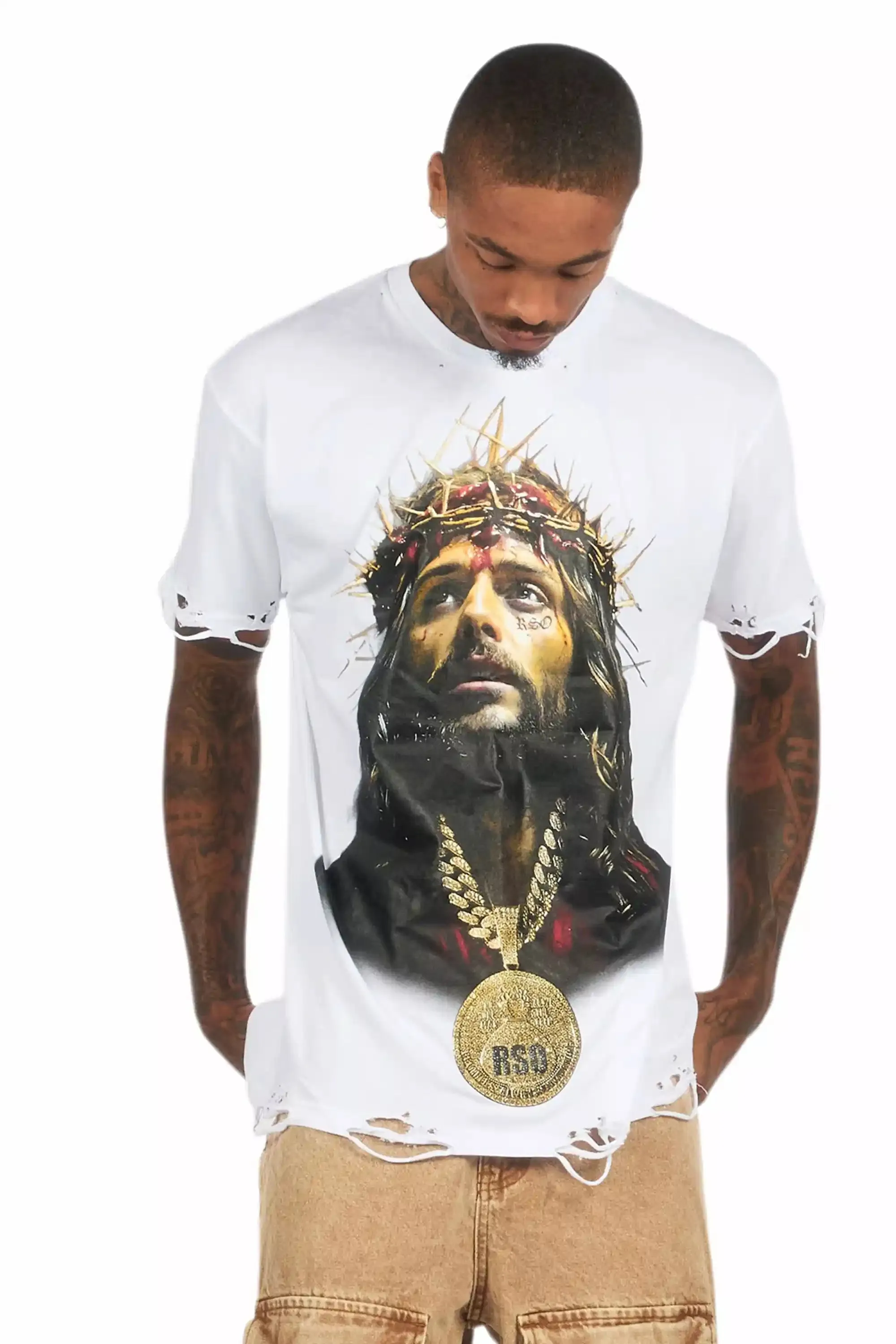 Amina White Oversized Graphic T-Shirt sold by Rockstar Original product image thumbnail 4