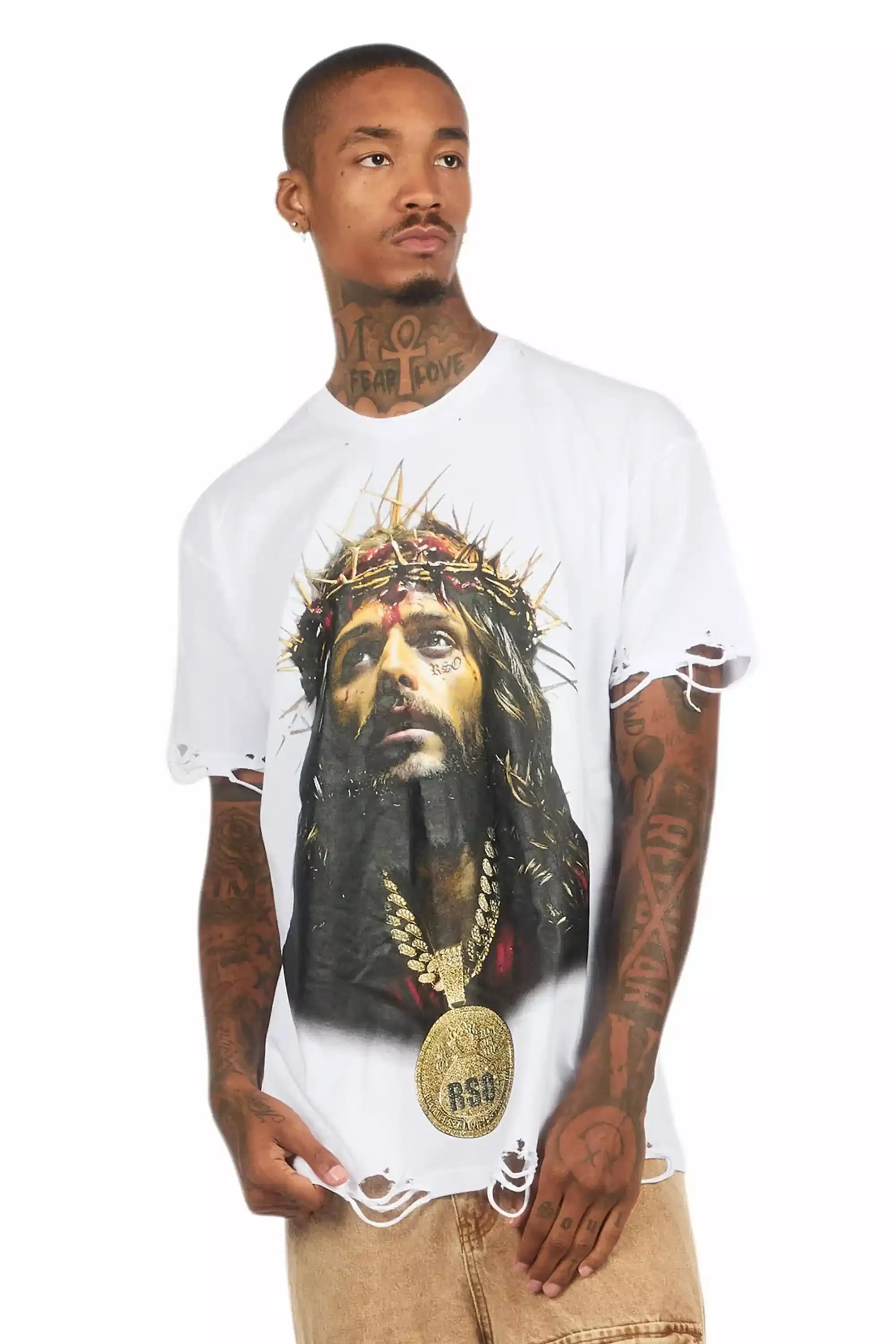 Amina White Oversized Graphic T-Shirt sold by Rockstar Original product image thumbnail 2