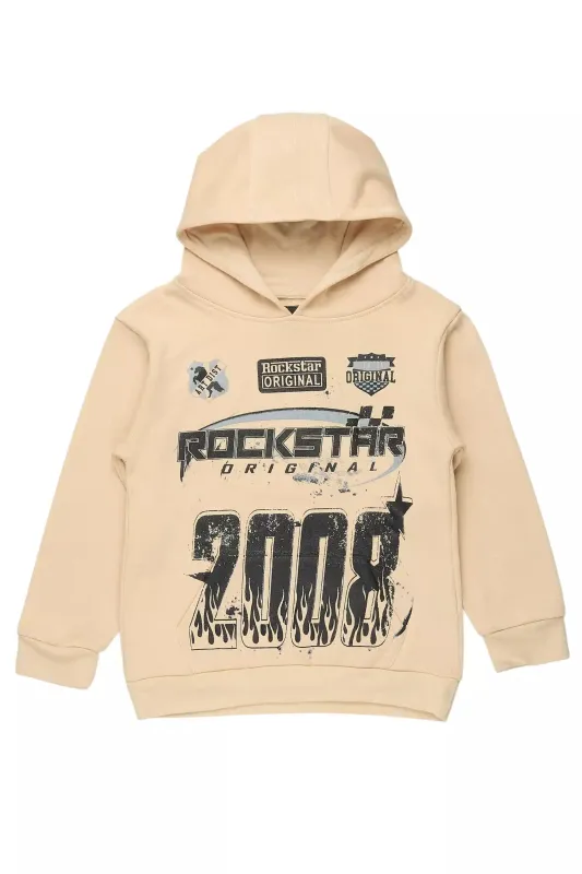 Boys Amos Beige/Black Graphic Hoodie sold by Rockstar Original