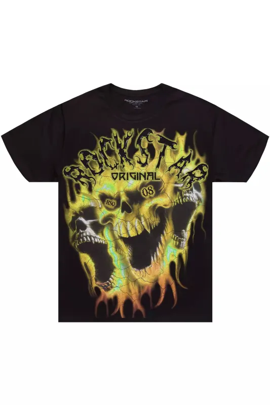 Darria Black/Yellow Graphic Short Sleeve Tee sold by Rockstar Original