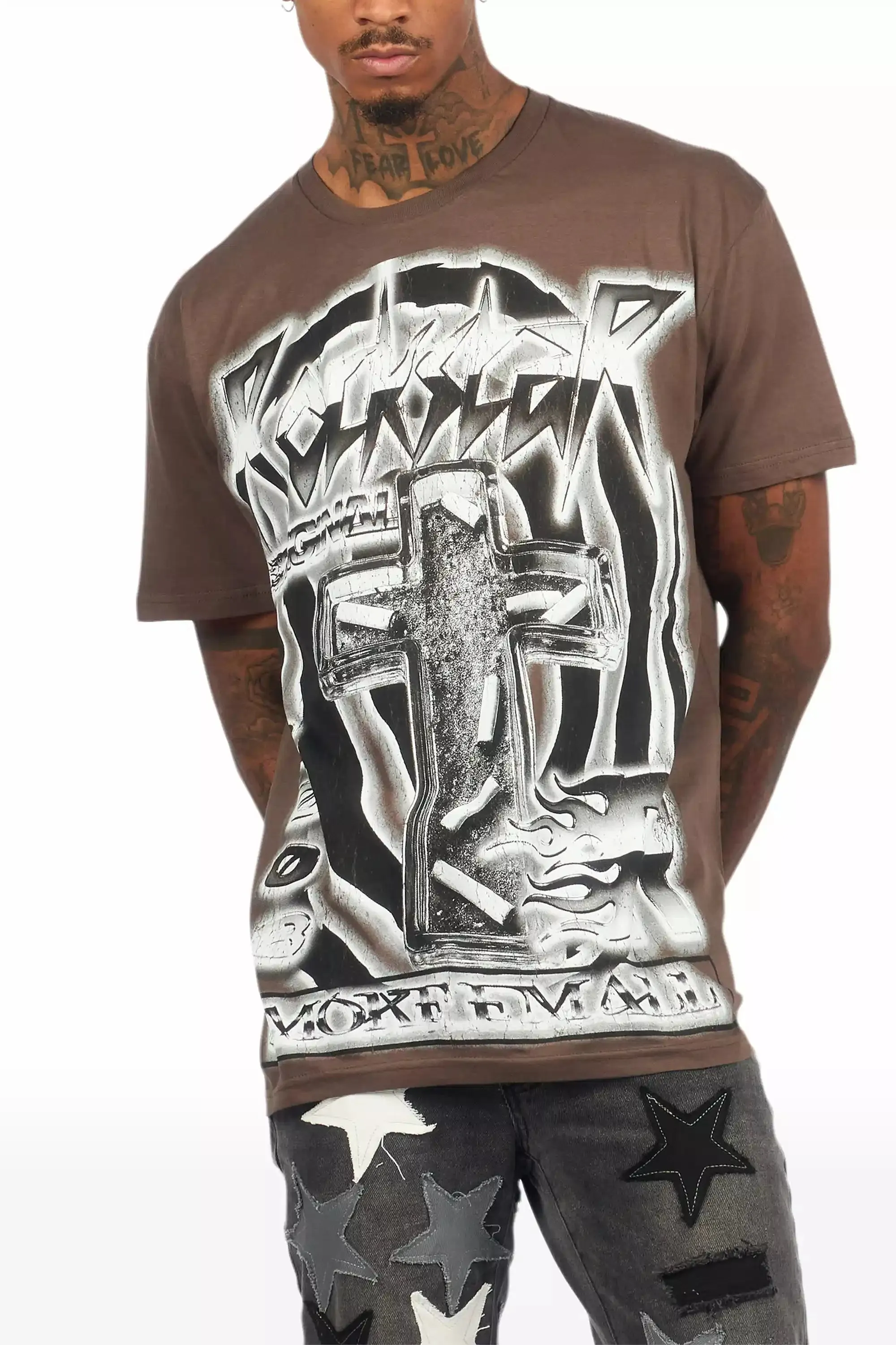 Smokeem Dark Grey/Black Oversized Graphic T-Shirt sold by Rockstar Original product image thumbnail 5