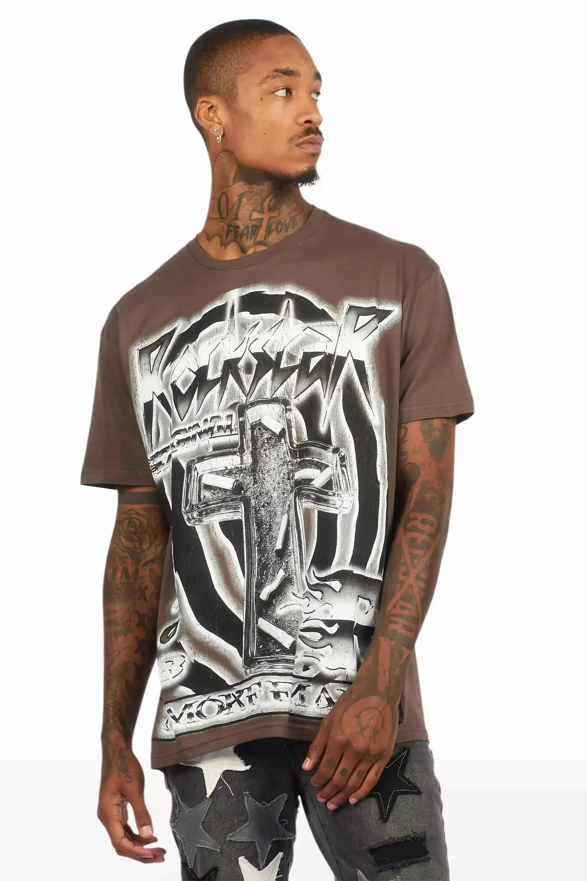 Smokeem Dark Grey/Black Oversized Graphic T-Shirt sold by Rockstar Original product image thumbnail 2