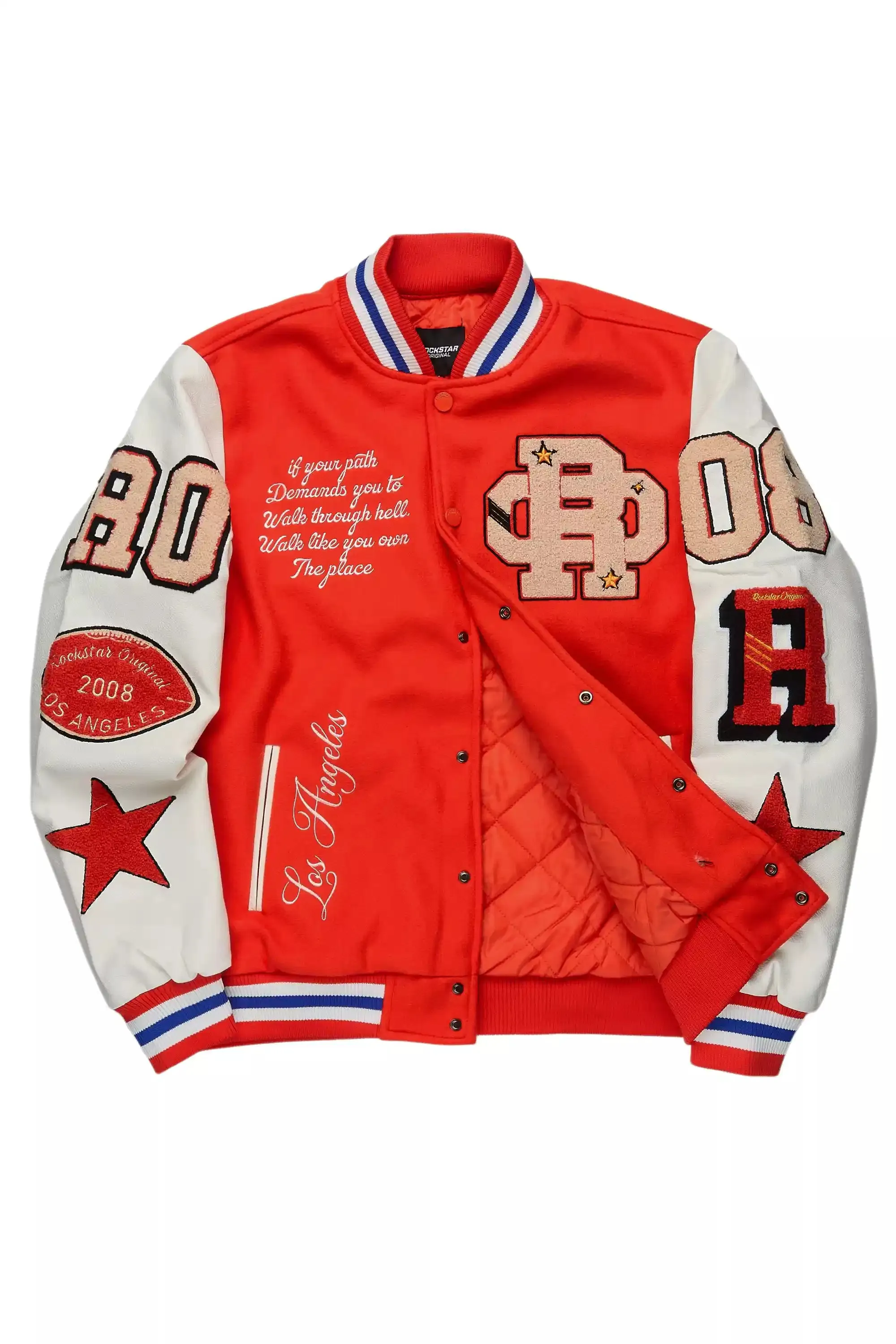 Adrienne Orange Oversized Varsity Jacket sold by Rockstar Original product image thumbnail 2