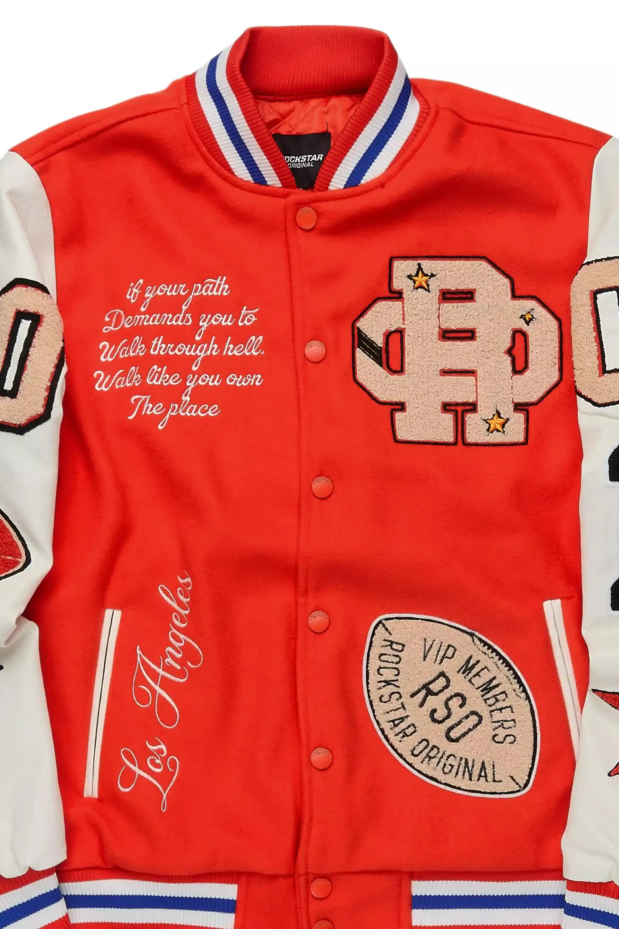 Adrienne Orange Oversized Varsity Jacket sold by Rockstar Original product image thumbnail 3