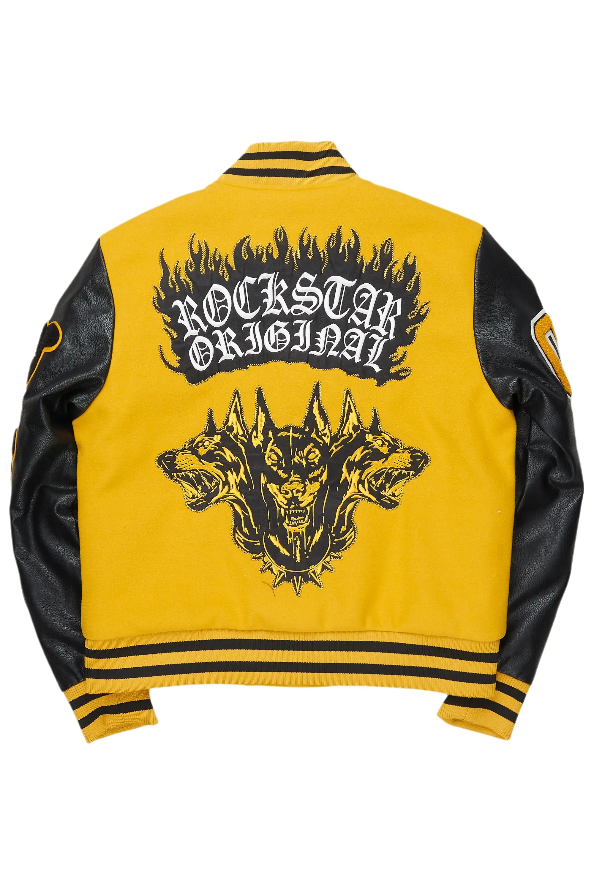 Leslee Black/Yellow Oversized Varsity Jacket sold by Rockstar Original product image thumbnail 4