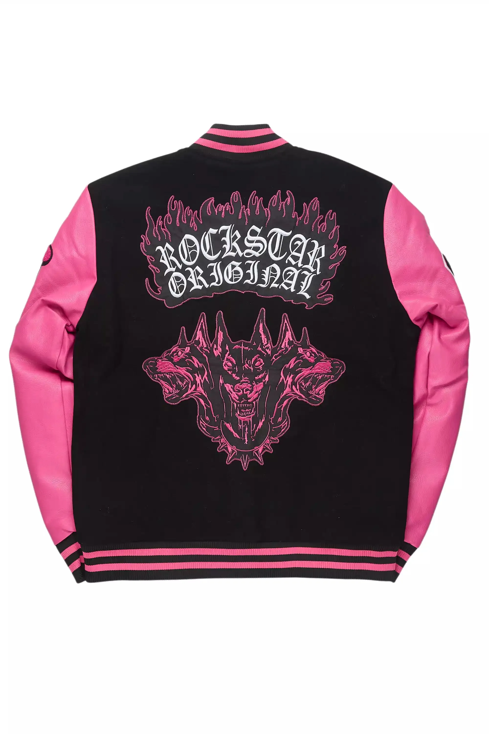Leslee Black/Pink Oversized Varsity Jacket sold by Rockstar Original product image thumbnail 4