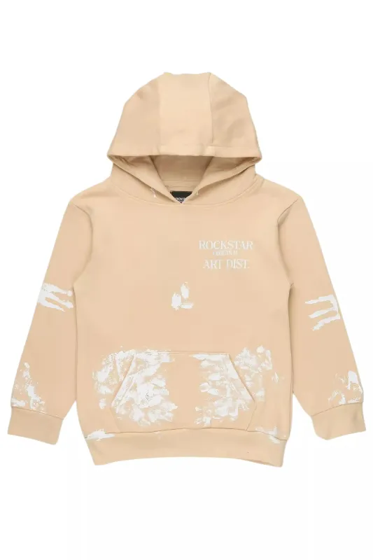 Boys Filip Beige/White Graphic Hoodie sold by Rockstar Original