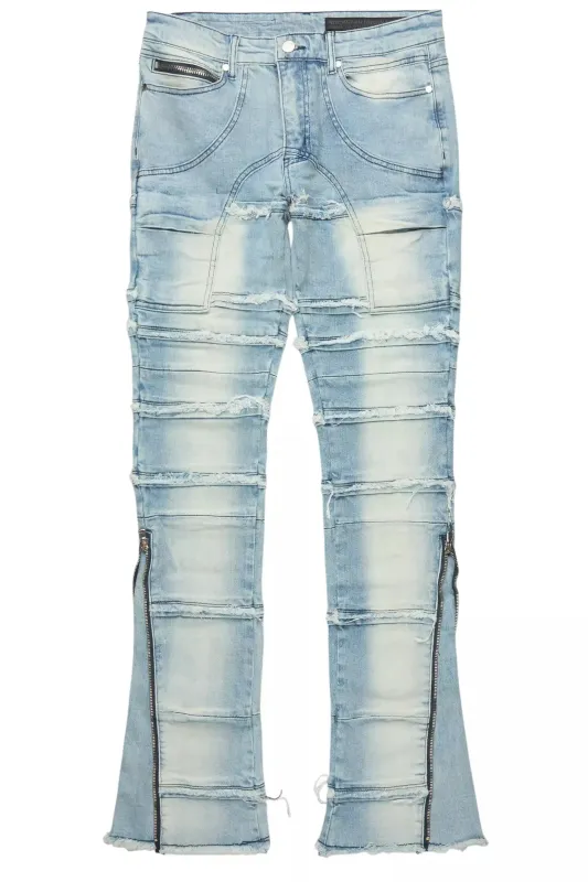 Horado Light Blue Wash Stacked Flare Jean sold by Rockstar Original