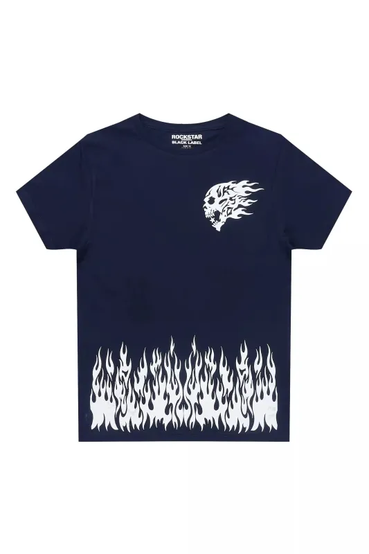 Boys Bubble Navy/White Graphic T-Shirt sold by Rockstar Original