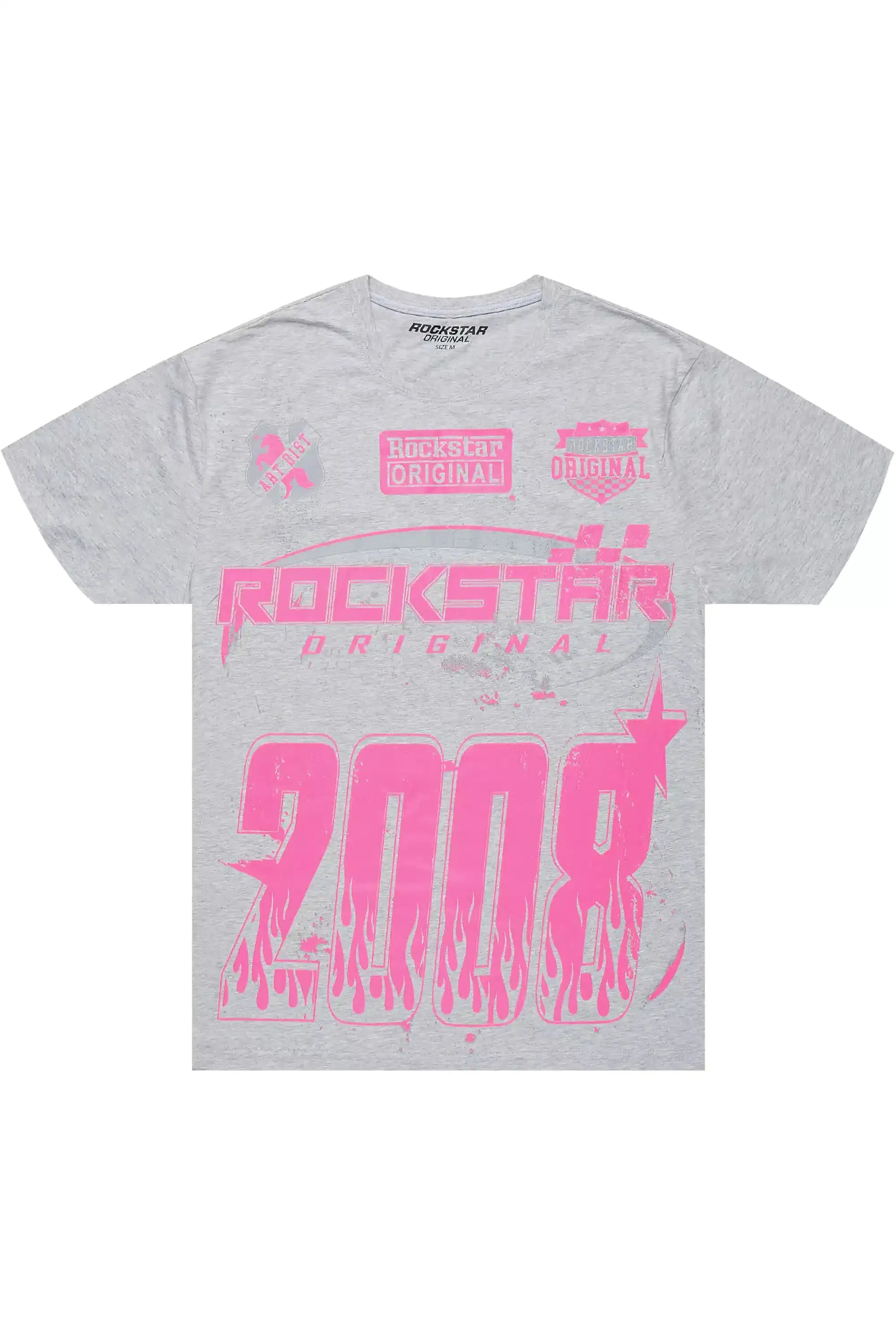 Esha Grey/Pink Oversized T-Shirt sold by Rockstar Original