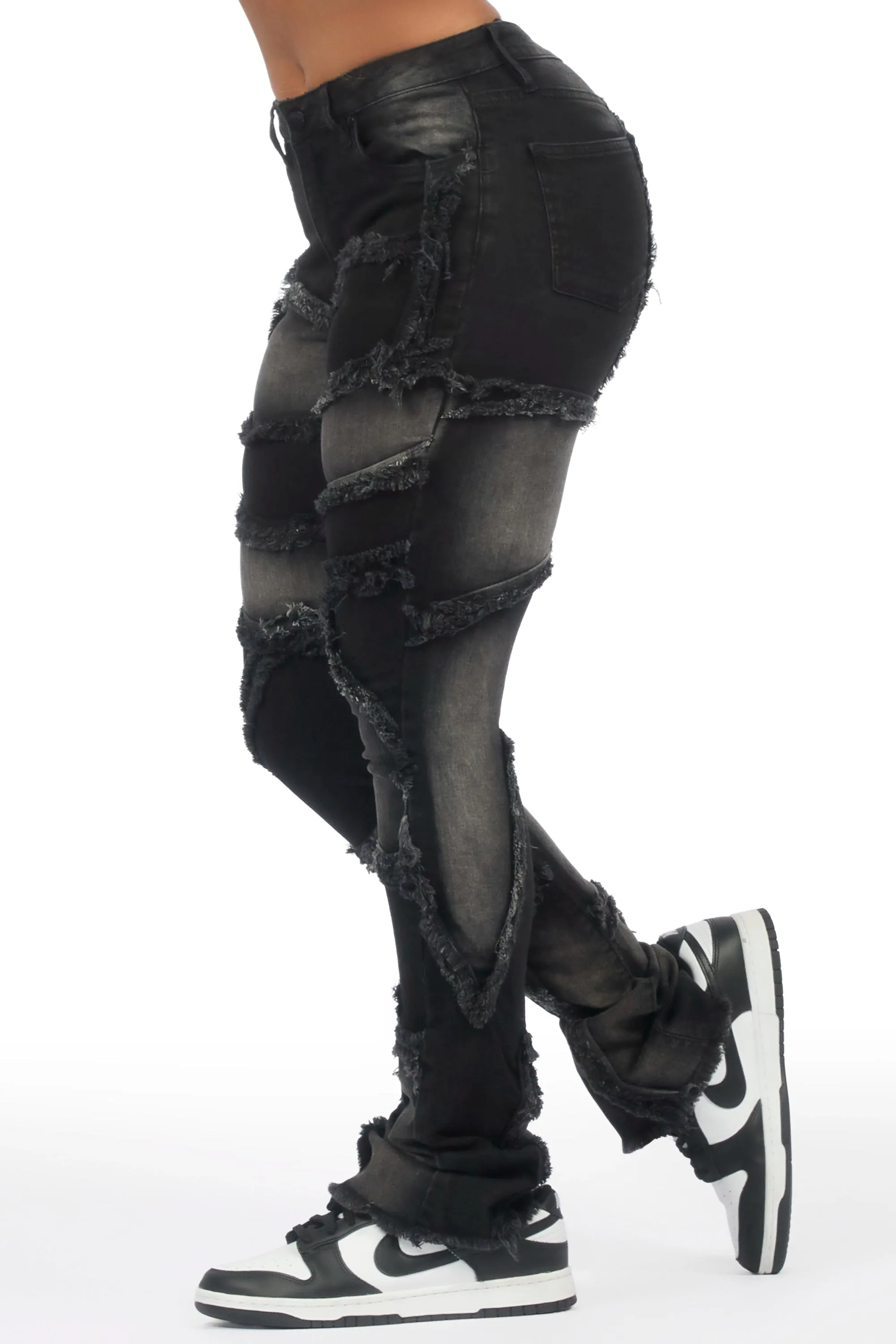 Zytaii Black Wash Stacked Flare Jean sold by Rockstar Original product image thumbnail 5