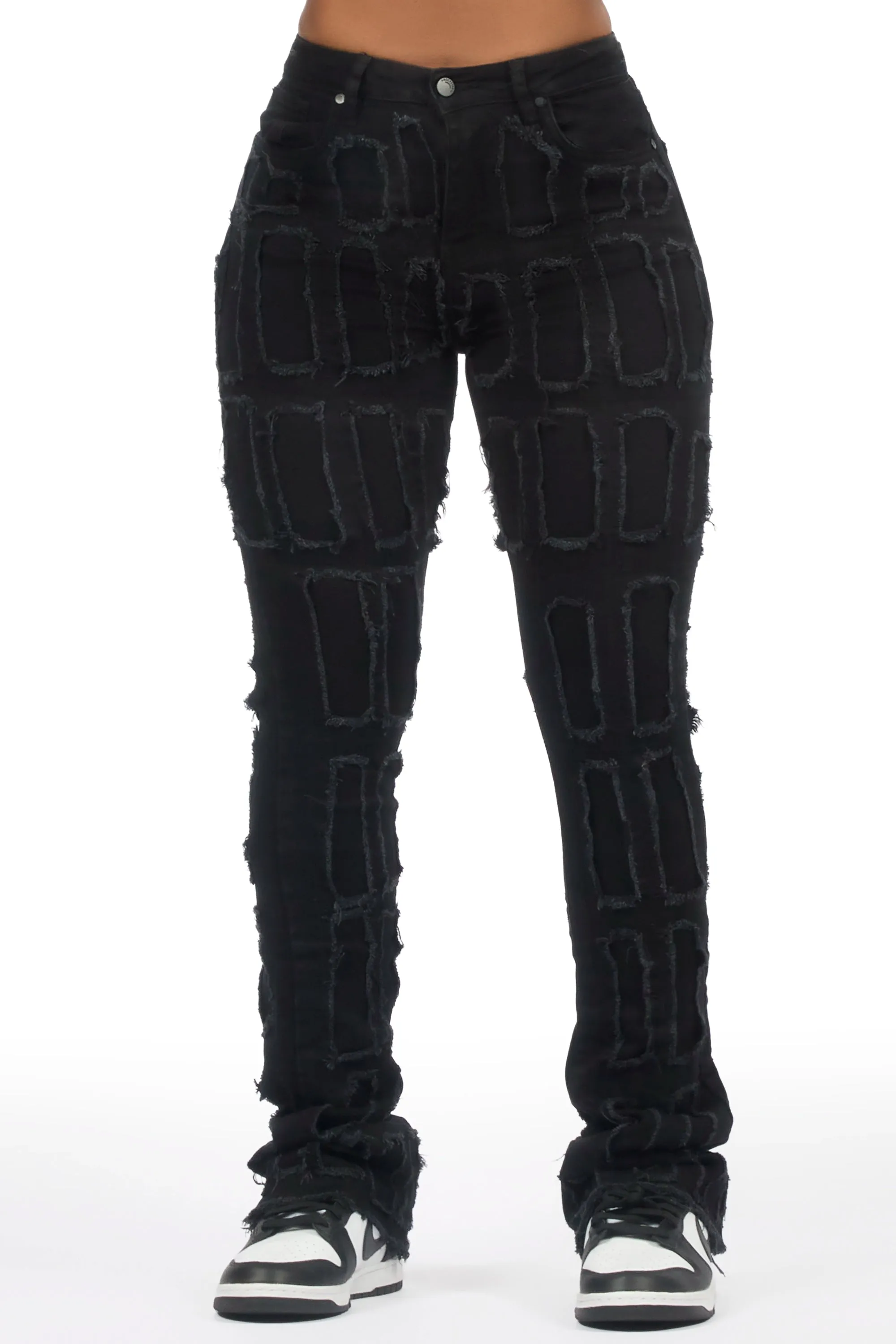 Taquila Black Stacked Flare Jean sold by Rockstar Original product image thumbnail 3