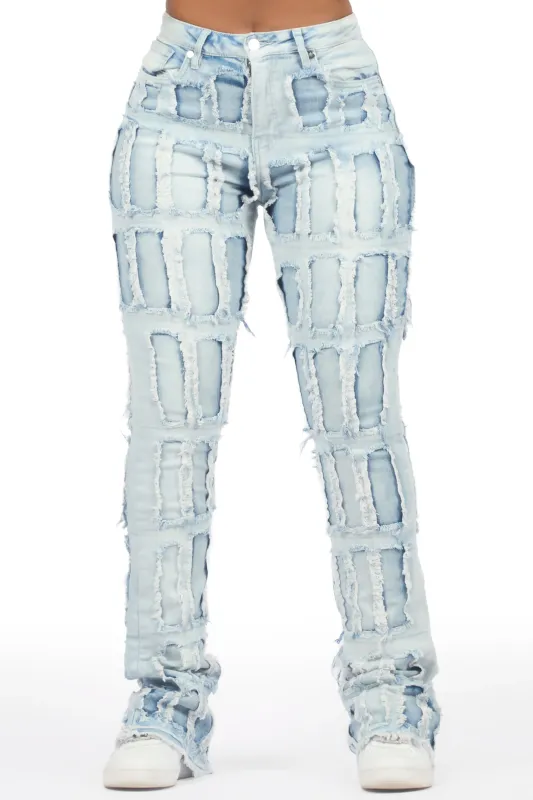Taquila Light Wash Stacked Flare Jean sold by Rockstar Original