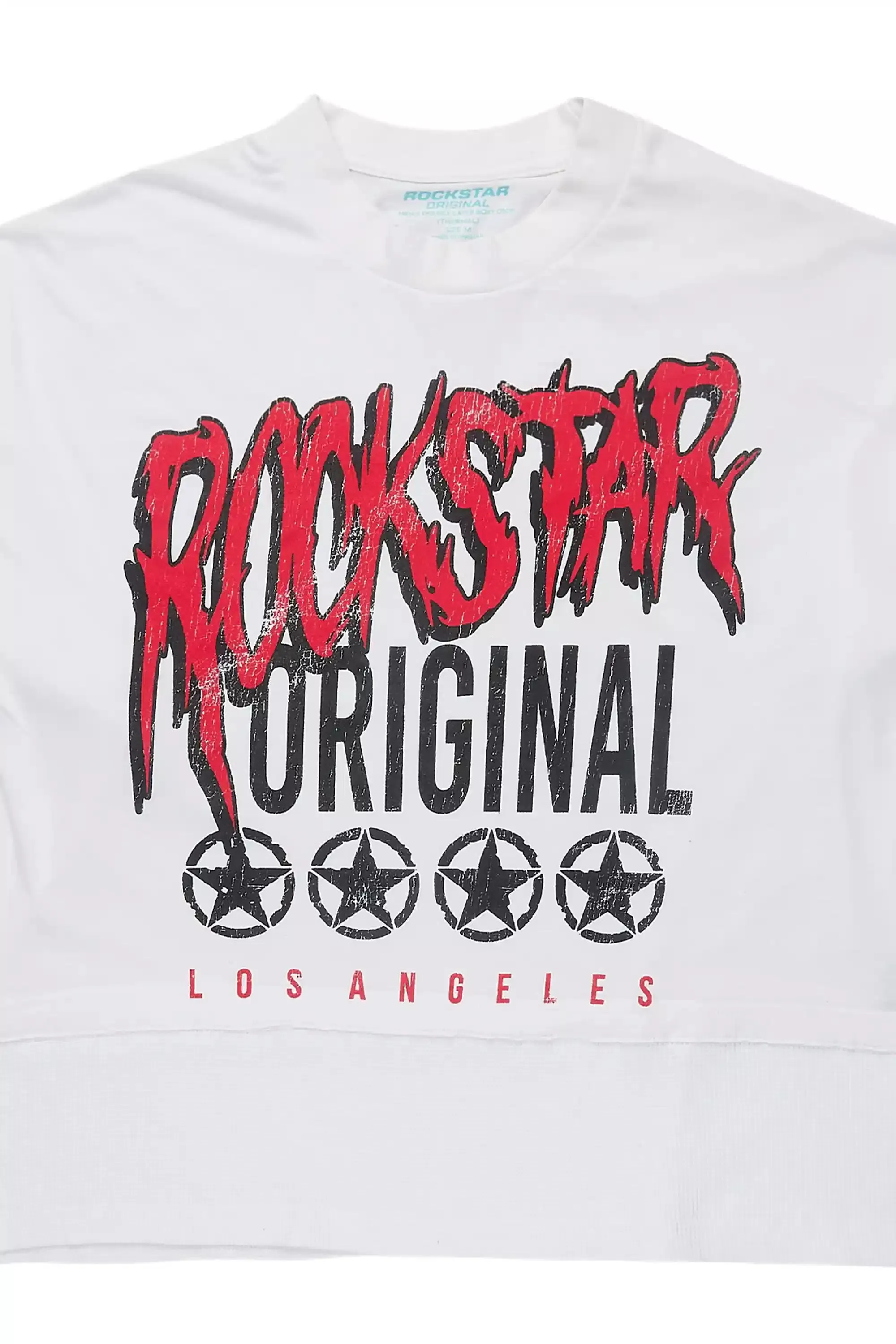 Wizzurd White/Black Boxy Crop Double Layer Tee sold by Rockstar Original product image thumbnail 2