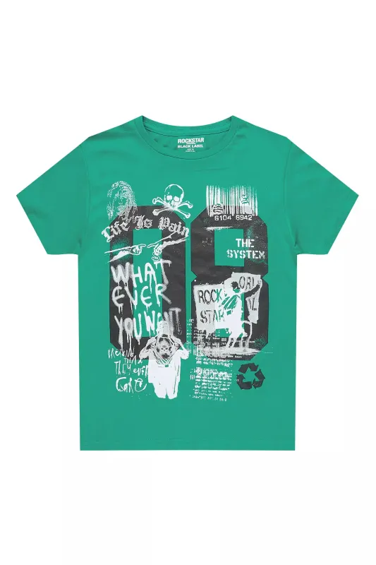 Boys Beau Green Graphic T-Shirt sold by Rockstar Original