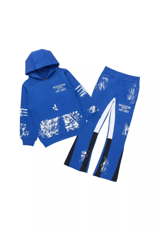 Boys Filip Royal Blue/White Stacked Flare Track Set sold by Rockstar Original