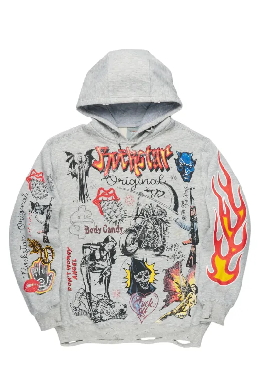 Daisia Heather Grey Oversized Hoodie sold by Rockstar Original