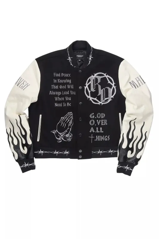 Yalanda Black Oversized Varsity Jacket sold by Rockstar Original